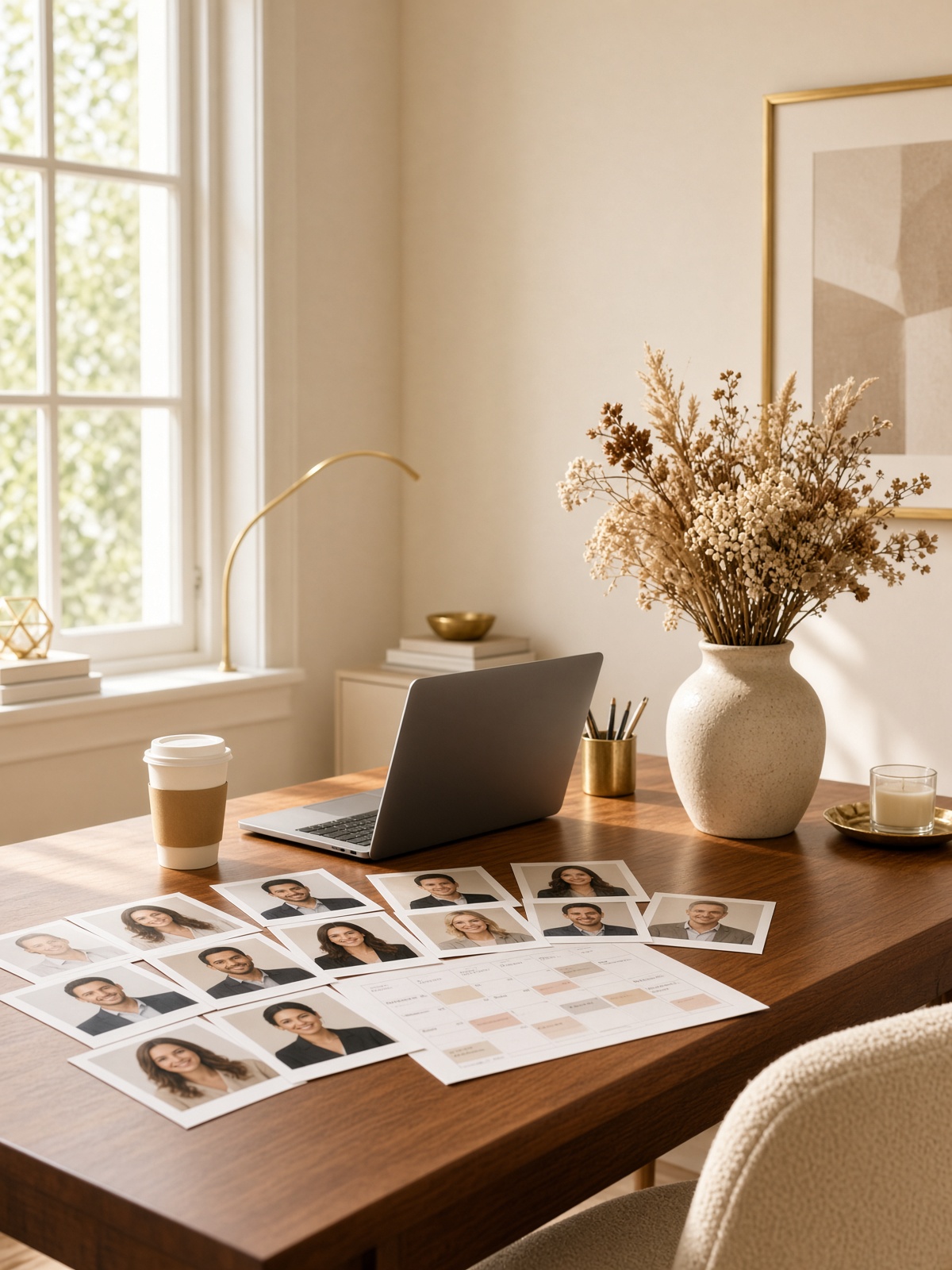 A talent agency office desk